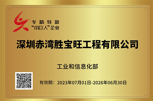 赤湾胜宝旺获评国家级专精特新“小巨人”企业称号